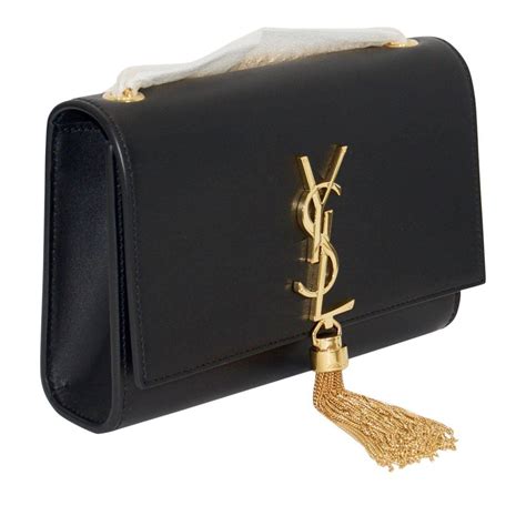 ysl black bag gold tassel|YSL kate tassel bag small.